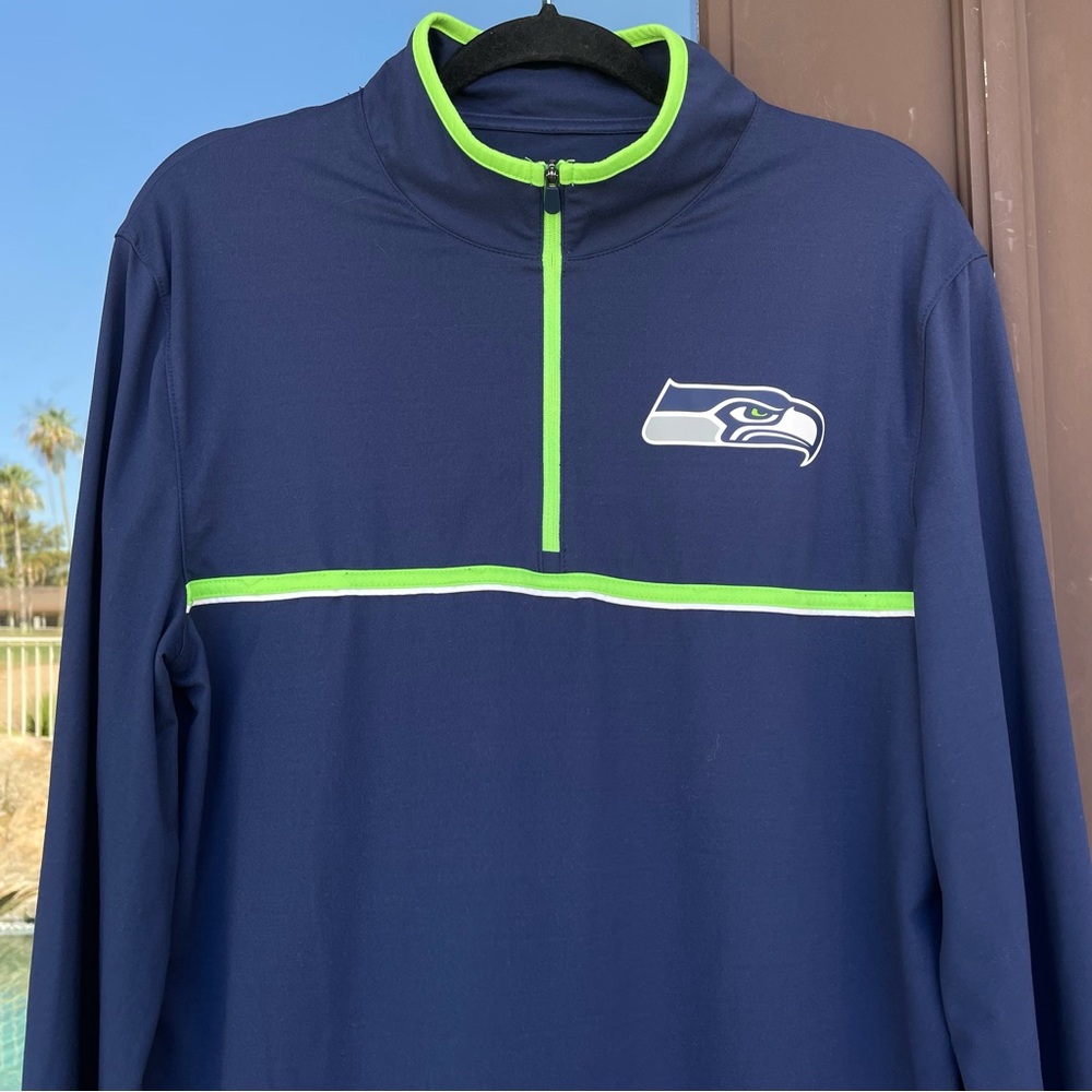 NFL Team Apparel Seattle Seahawks Performance 1/4-Zip Pullover M